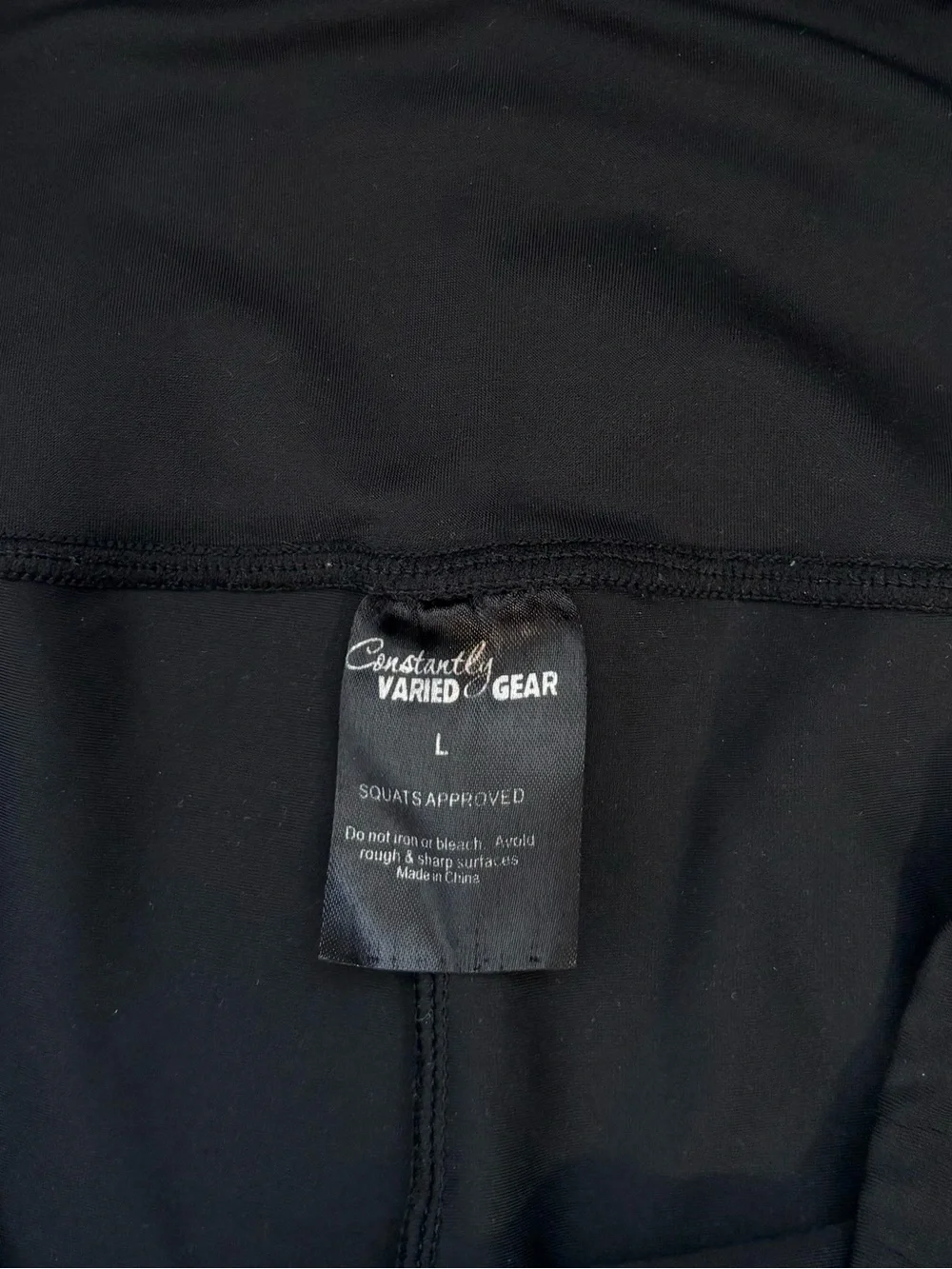 CVG Constantly Varied Gear Size Large Black Pleated Leg Leggings Yoga Gym